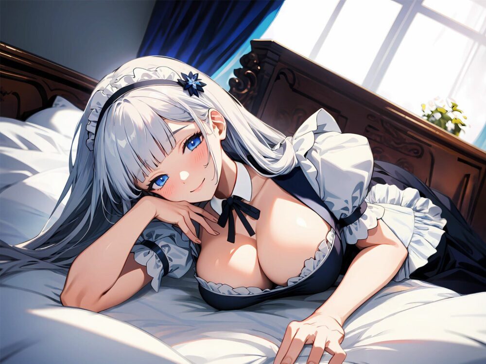 甘やかしすぎな爆乳メイドの密着癒やし性活…とろとろ耳舐め手コキで蕩けるおまんこ生えっち 画像4